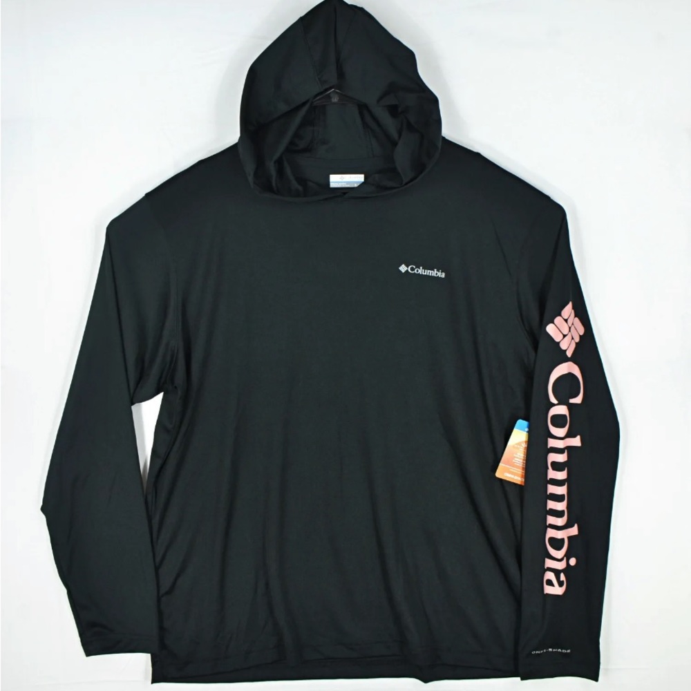 Columbia Men's Rapid Creek Omni Shade Hoodie Black Long Sleeve 50 UPF